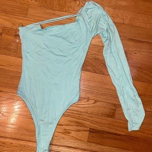 Turquoise One Sleeve Bodysuit